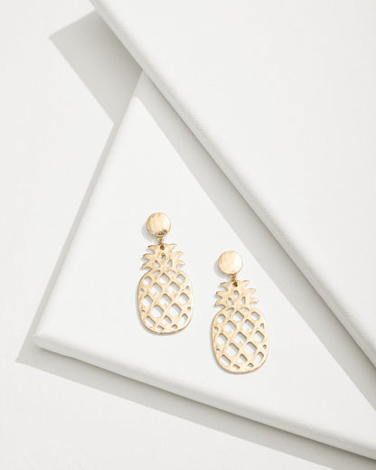 Tommy Bahama | Tropical Blooms Pineapple Mother of Pearl Statement Earrings / Gold