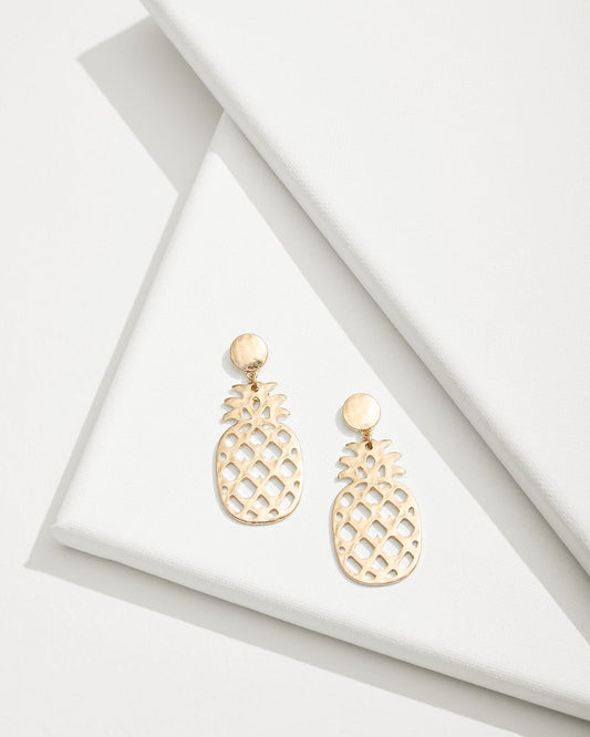 Tommy Bahama | Tropical Blooms Pineapple Mother of Pearl Statement Earrings / Gold
