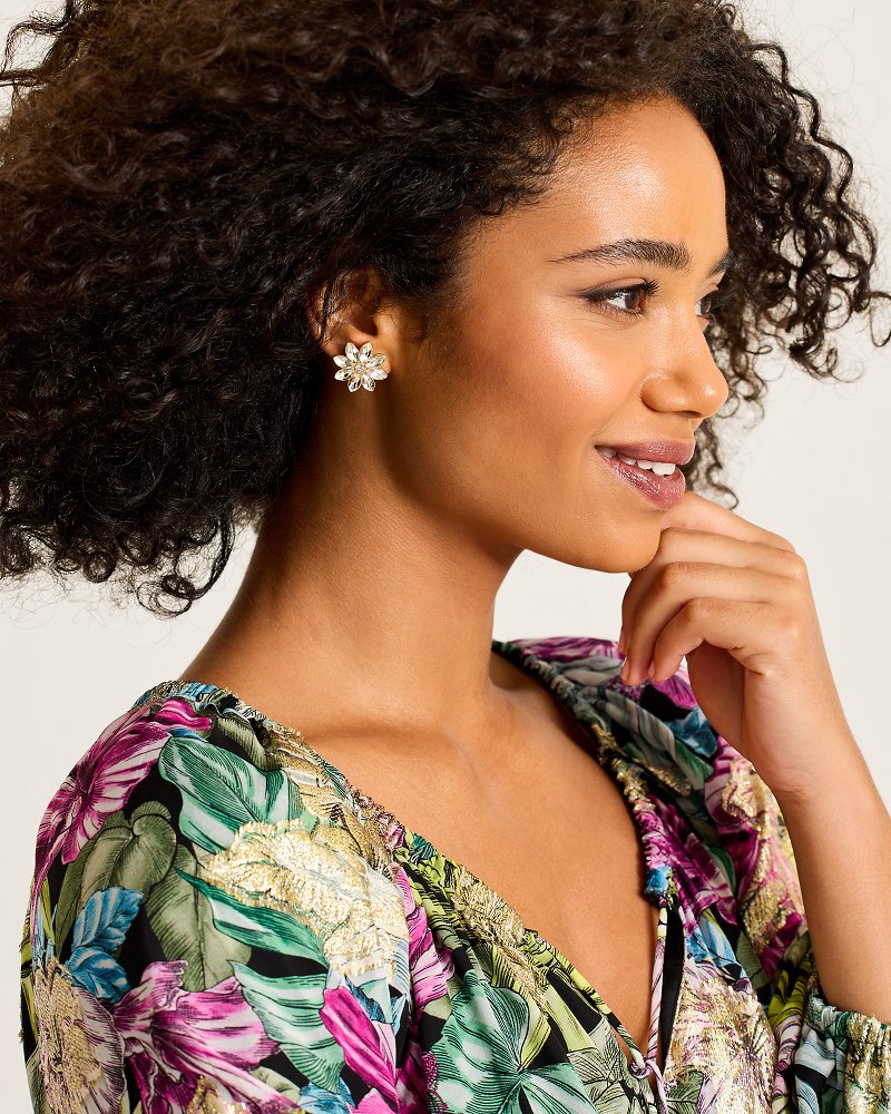 Tommy Bahama | Tidal Treasure Floral Stud Earrings / Gold