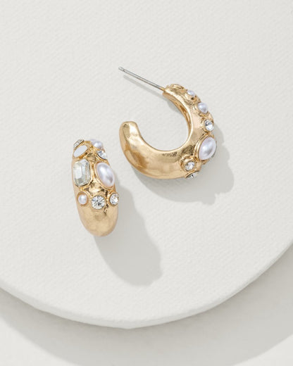 Tommy Bahama | Tidal Treasure Mother of Pearl and Stone Chunky Hoops / Gold