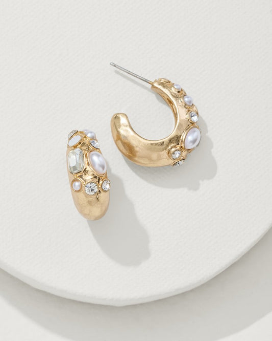Tommy Bahama | Tidal Treasure Mother of Pearl and Stone Chunky Hoops / Gold