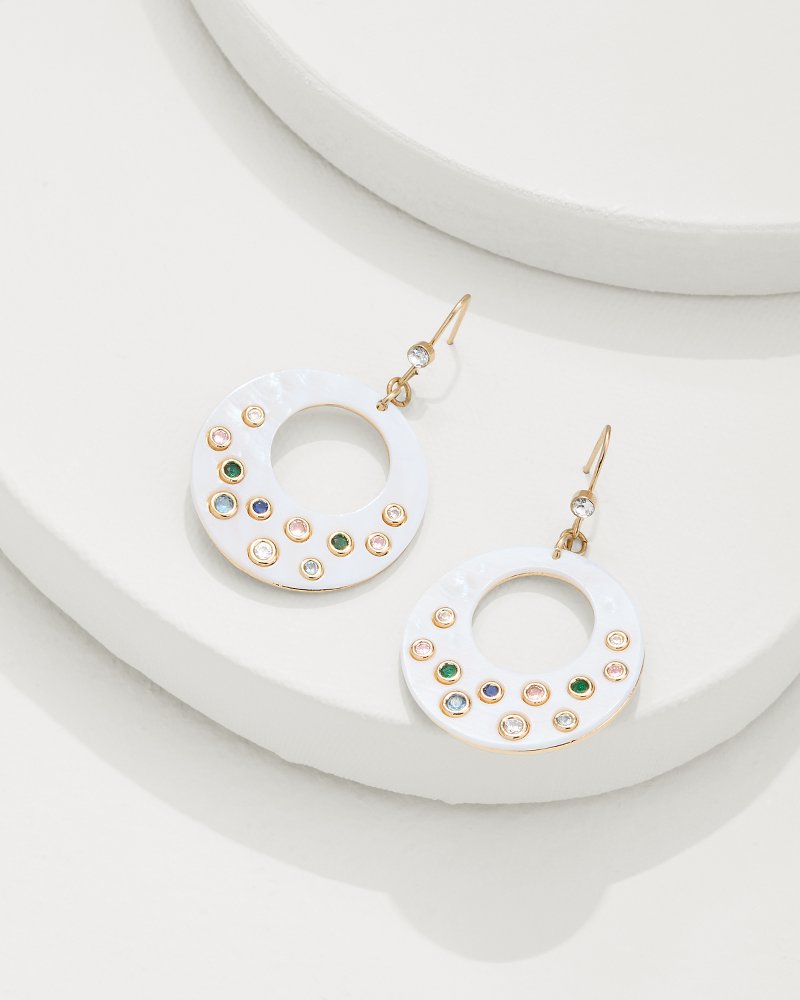 Tommy Bahama | Tidal Treasure Mother of Pearl Disc Statement Earrings / Gold