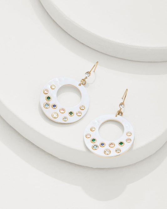 Tommy Bahama | Tidal Treasure Mother of Pearl Disc Statement Earrings / Gold
