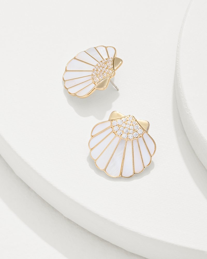 Tommy Bahama | Moments in Paradise Mother of Pearl and Shell Statement Earrings / Gold