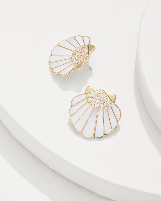 Tommy Bahama | Moments in Paradise Mother of Pearl and Shell Statement Earrings / Gold