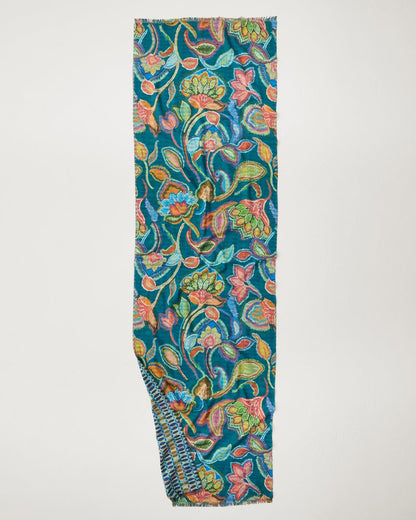 Tommy Bahama | Hypnotic Garden Double Face Scarf / Blue Spruce