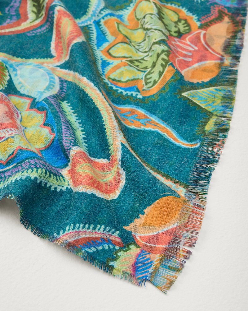 Tommy Bahama | Hypnotic Garden Double Face Scarf / Blue Spruce