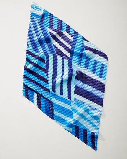 Tommy Bahama | Mosaic Stripes Pleated Diamond Scarf / Chambray