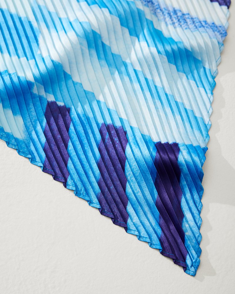 Tommy Bahama | Mosaic Stripes Pleated Diamond Scarf / Chambray