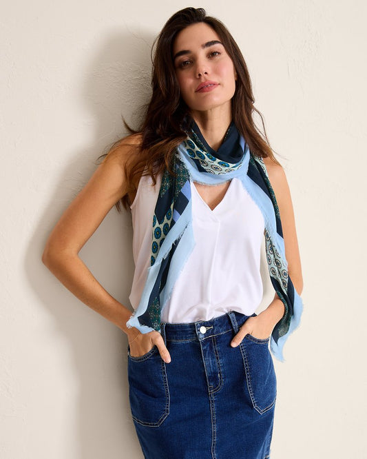Tommy Bahama | Foulard Patch Square Scarf / Navy