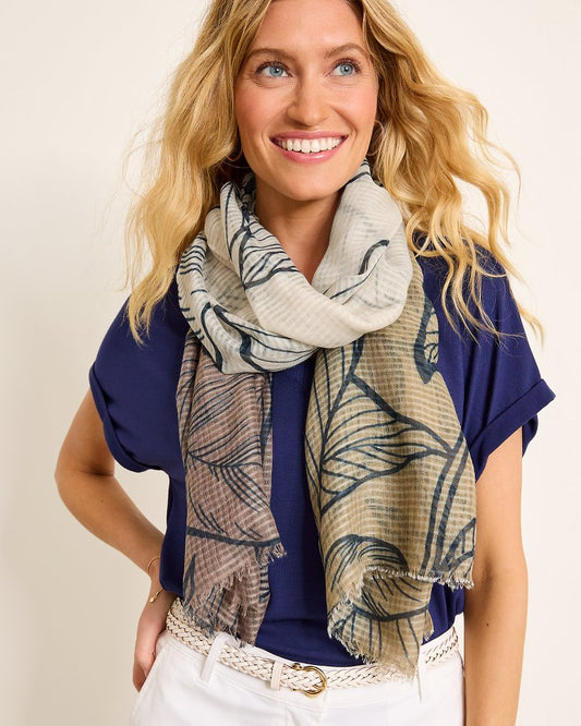 Tommy Bahama | Block Bouquet Wrap Scarf / Camel