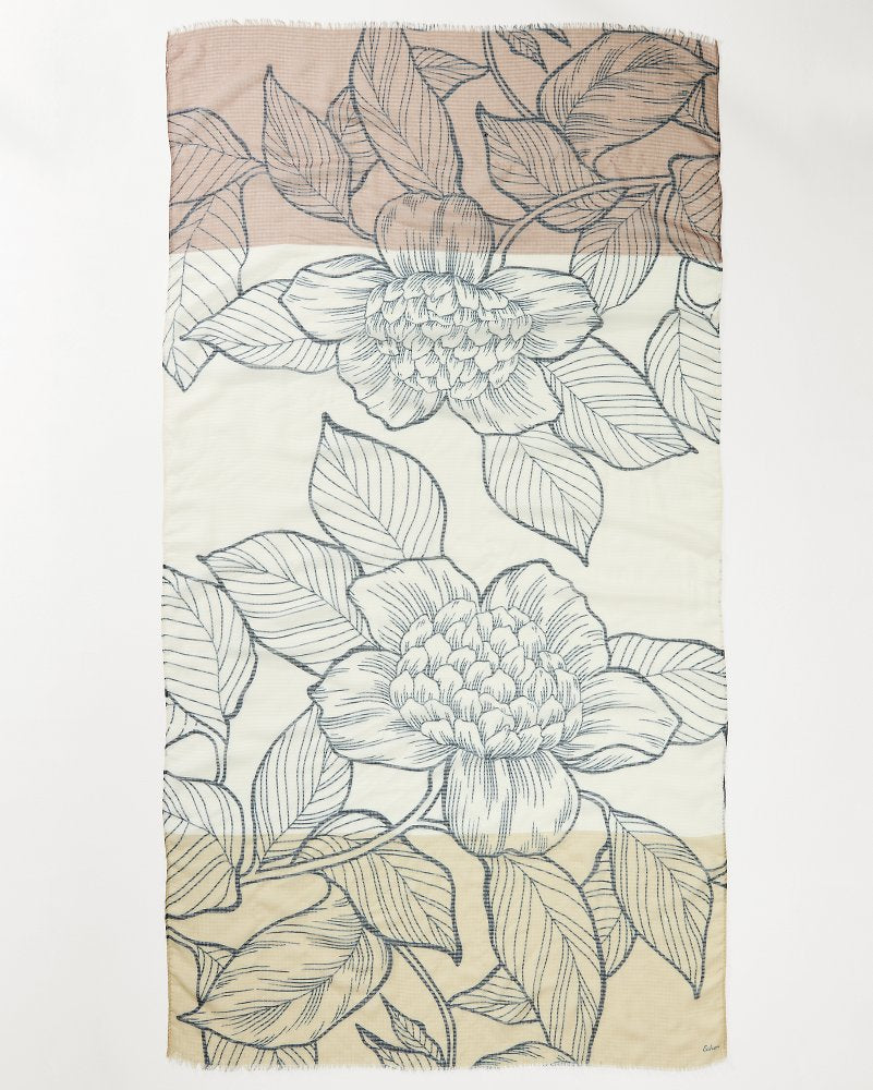 Tommy Bahama | Block Bouquet Wrap Scarf / Camel
