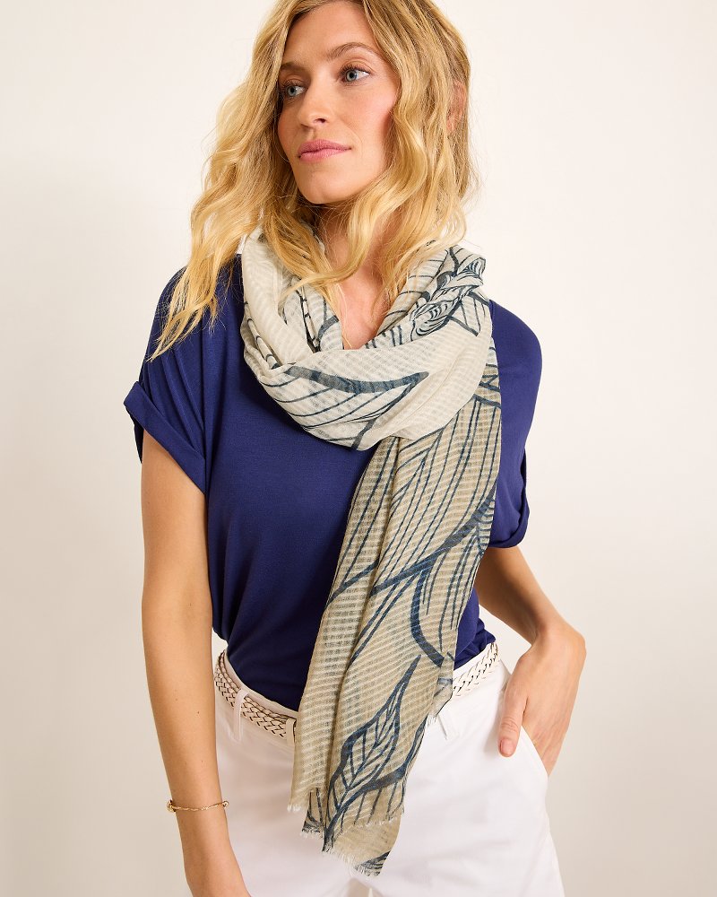 Tommy Bahama | Block Bouquet Wrap Scarf / Camel
