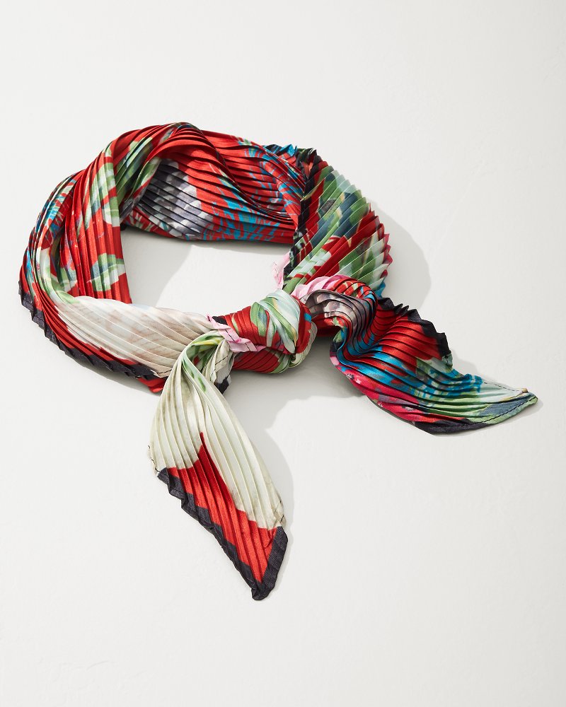 Tommy Bahama | Amaryllis Pleated Diamond Scarf / Cherry