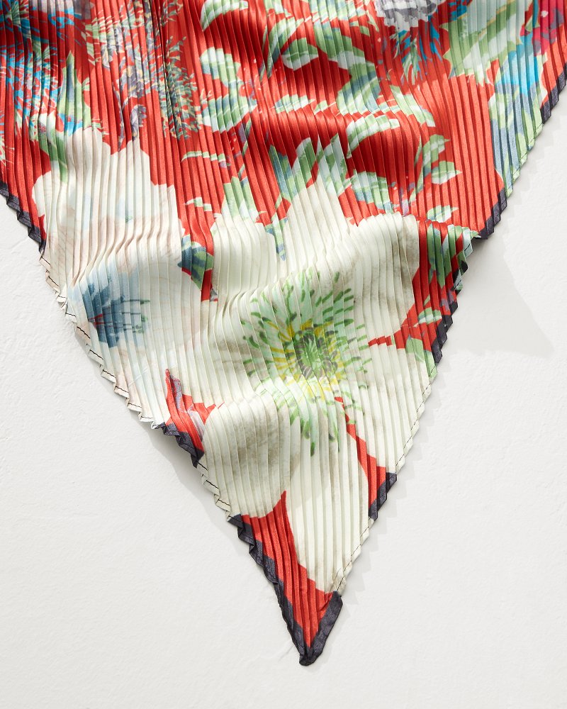 Tommy Bahama | Amaryllis Pleated Diamond Scarf / Cherry
