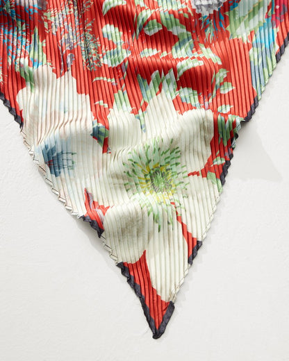 Tommy Bahama | Amaryllis Pleated Diamond Scarf / Cherry