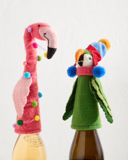 Tommy Bahama | Flamingo & Parrot Bottle Topper Set / Multicolor