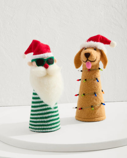 Tommy Bahama | Santa & Retriever Bottle Topper Set / Multicolor