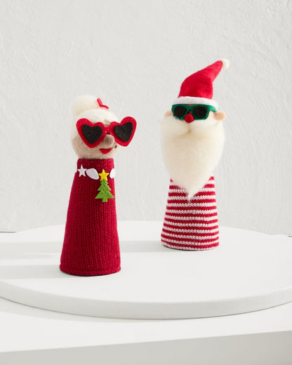 Tommy Bahama | Santa & Mrs. Claus Bottle Topper Set / Multicolor