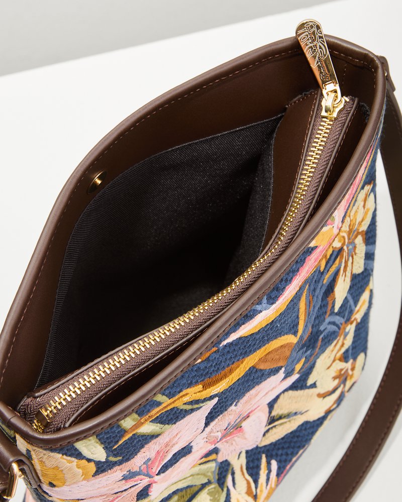 Tommy Bahama | Embroidered Crossbody / Multi Floral Navy