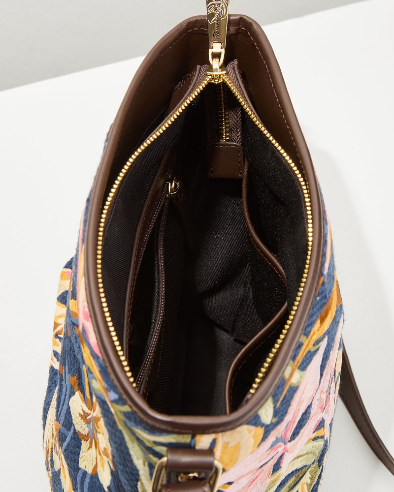 Tommy Bahama | Embroidered Crossbody / Multi Floral Navy