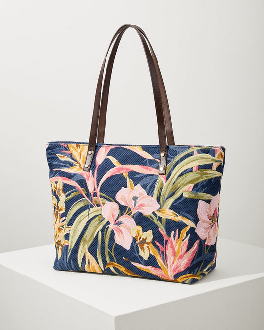 Tommy Bahama | Embroidered Tote / Multi Floral Navy