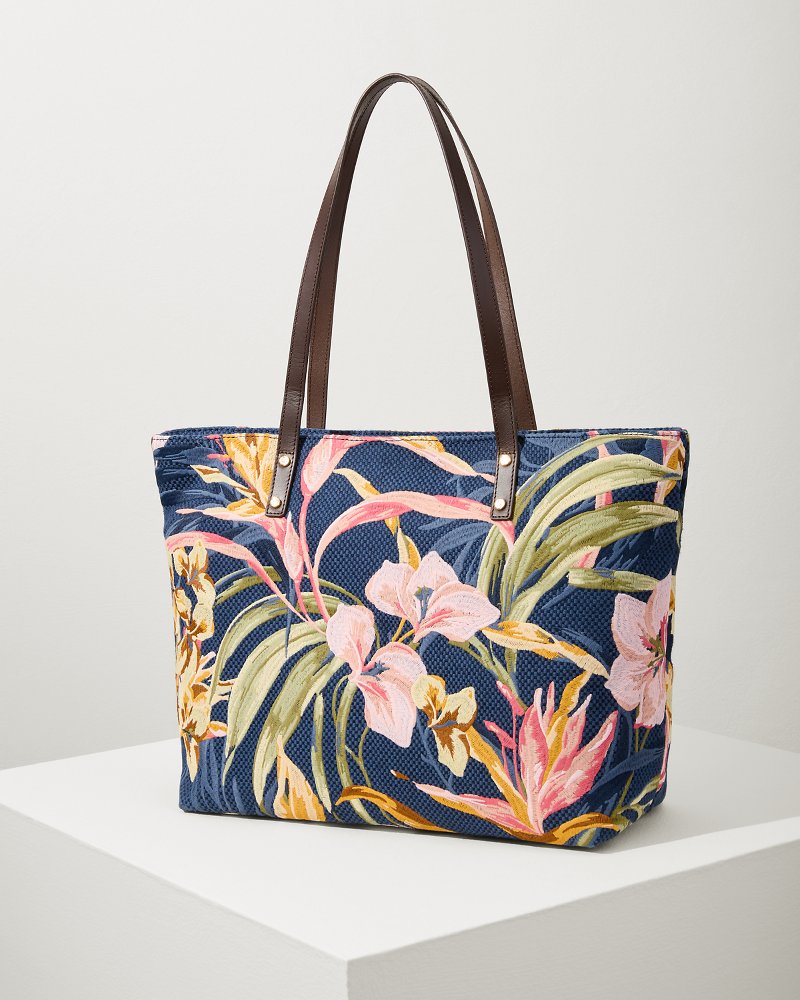 Tommy Bahama | Embroidered Tote / Multi Floral Navy