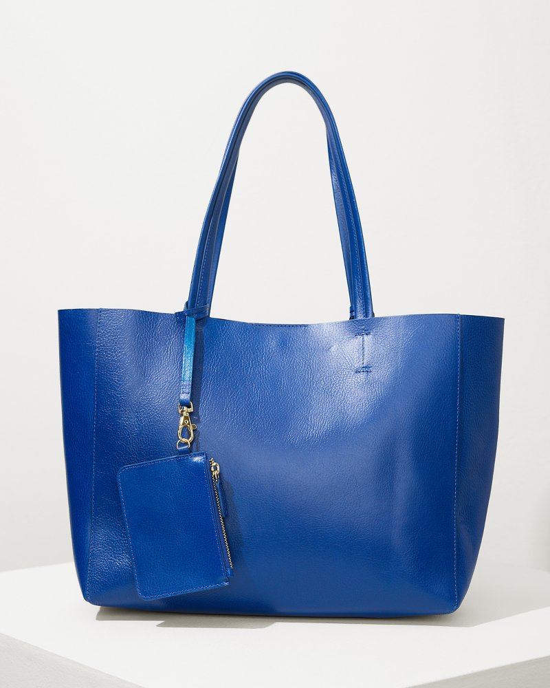 Tommy Bahama | Tommy Bahama Perforated Leather Tote / Blue