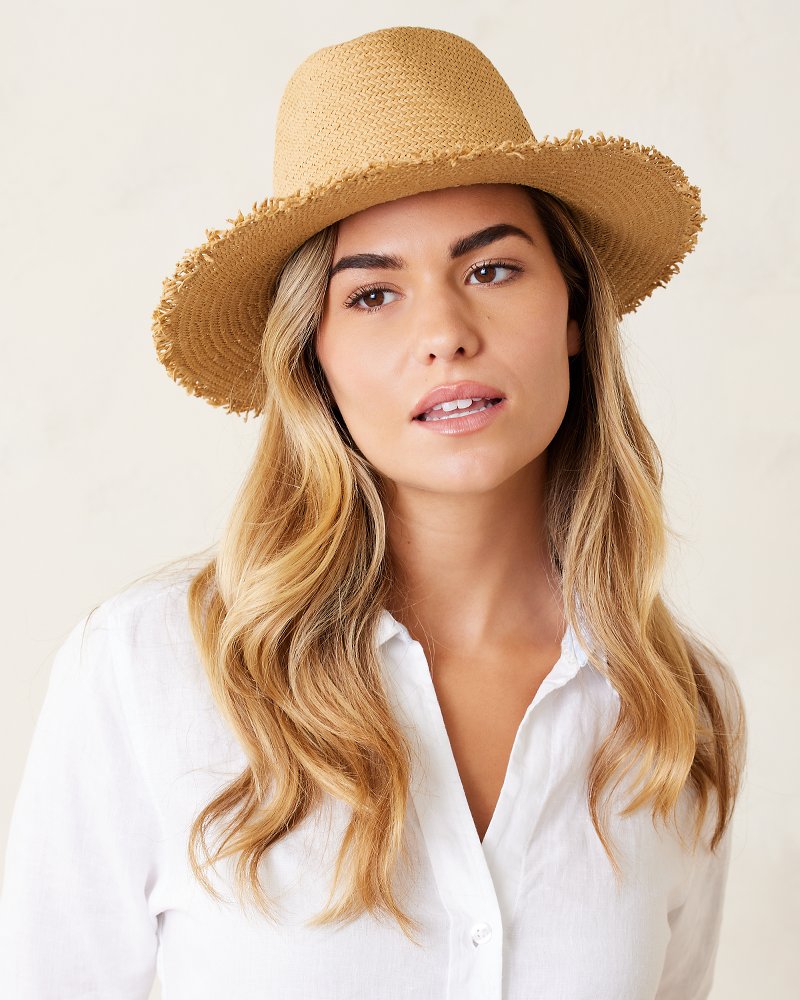 Tommy Bahama | Classic Packable Hat with Fringe / Toasted Tan