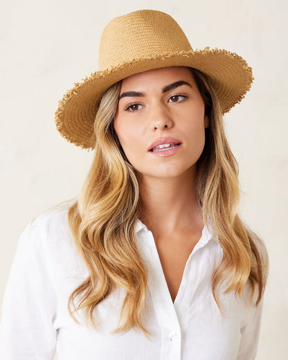 Tommy Bahama | Classic Packable Hat with Fringe / Toasted Tan