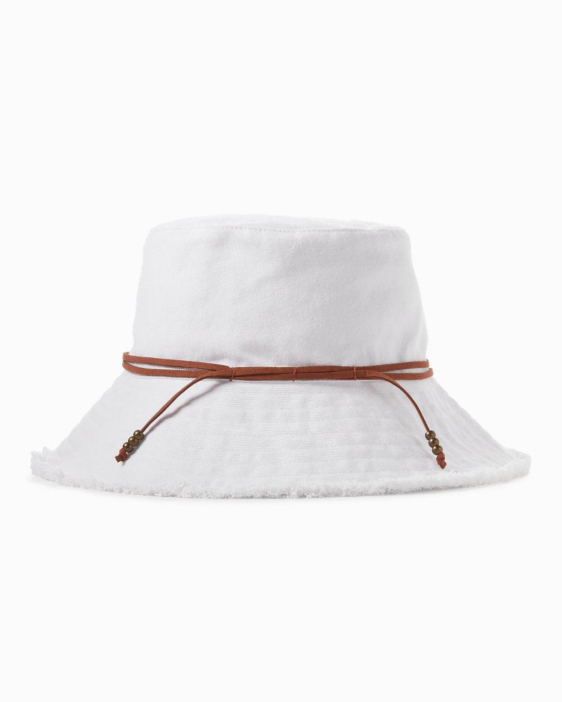 Tommy Bahama | Fringed Bucket Hat / White