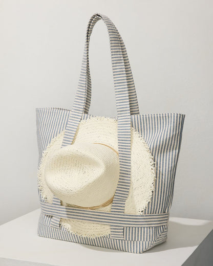 Tommy Bahama | Canvas Traveler Tote / Navy Stripe