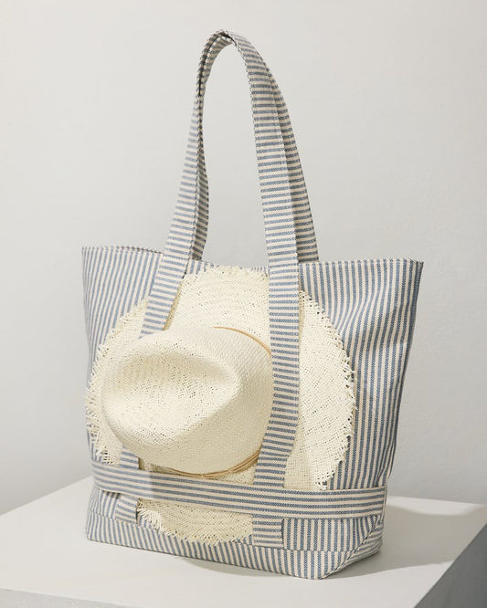 Tommy Bahama | Canvas Traveler Tote / Navy Stripe