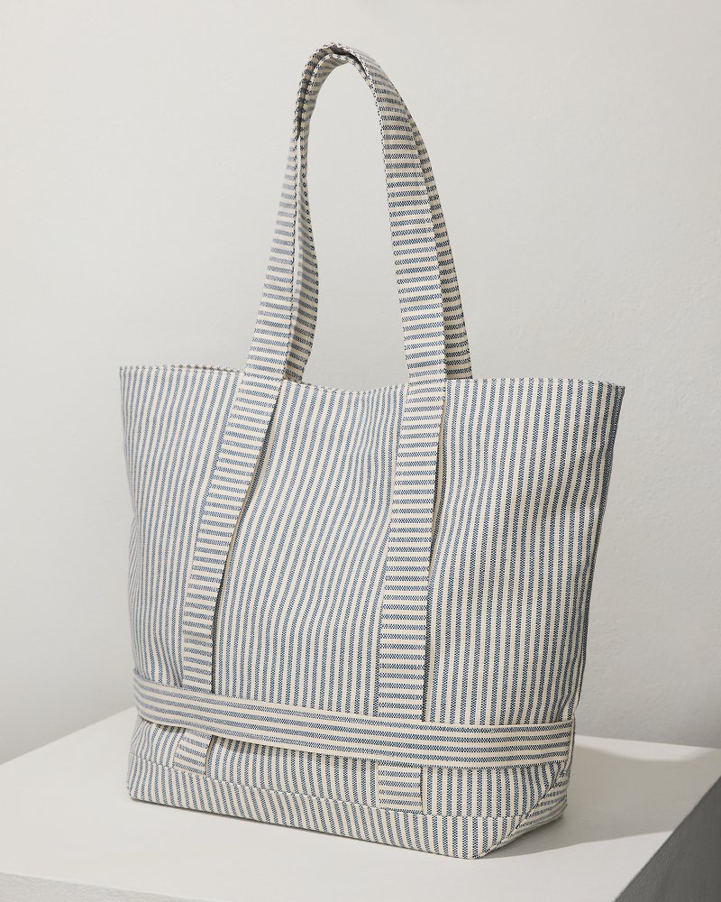 Tommy Bahama | Canvas Traveler Tote / Navy Stripe