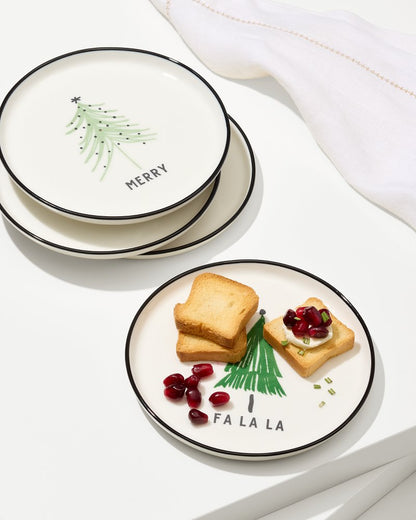 Tommy Bahama | Holiday Tree Appetizer Plates—Set of 4 / Green