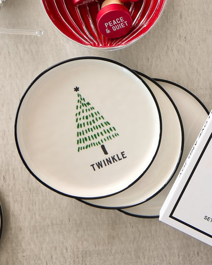Tommy Bahama | Holiday Tree Appetizer Plates—Set of 4 / Green
