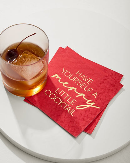 Tommy Bahama | Have Yourself a Merry Little Cocktail Napkins / Red