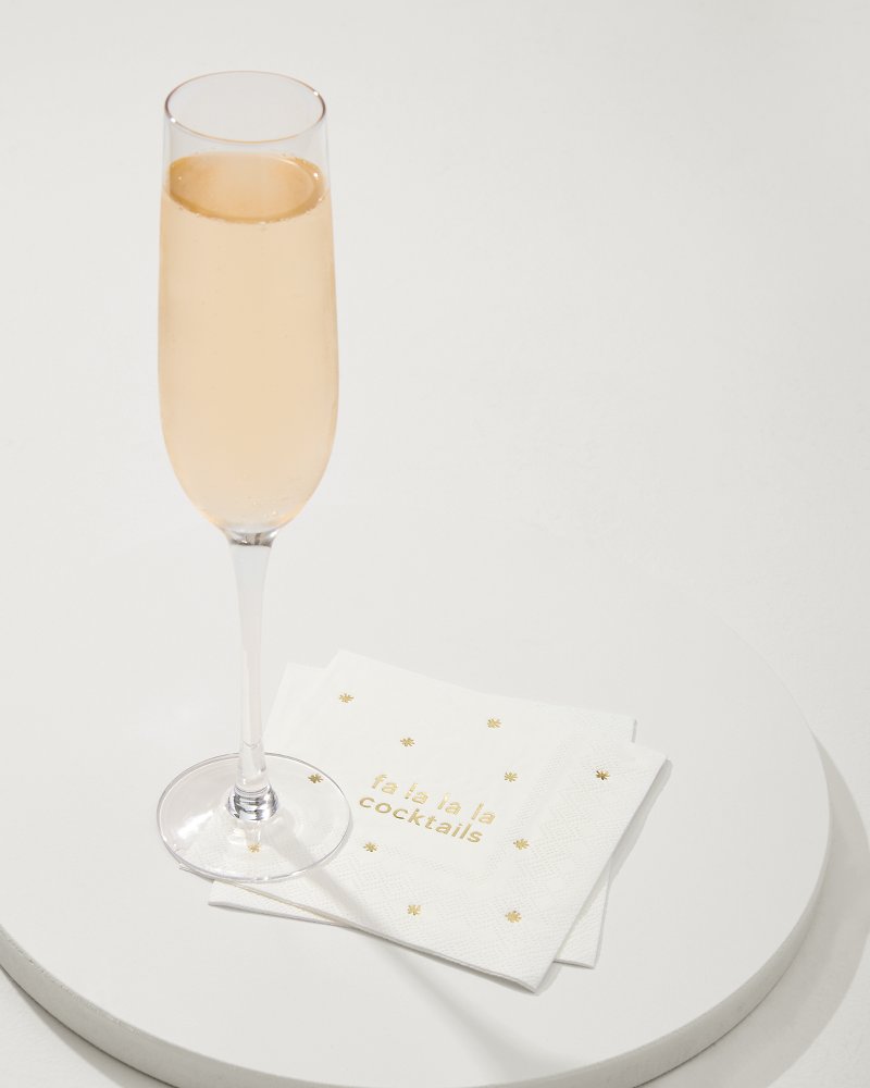 Tommy Bahama | Fa-La-La Cocktail Napkins / White