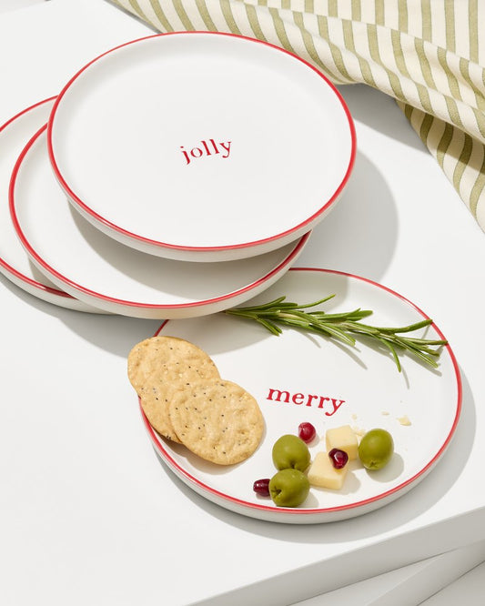 Tommy Bahama | Holiday Appetizer Plates—Set of 4 / Red