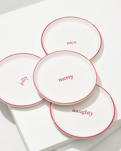 Tommy Bahama | Holiday Appetizer Plates—Set of 4 / Red