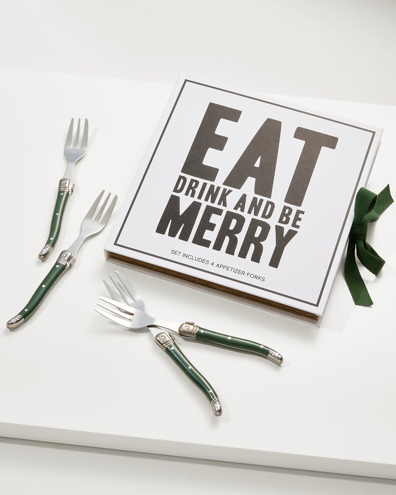 Tommy Bahama | Eat, Drink & Be Merry Appetizer Fork Set / Green