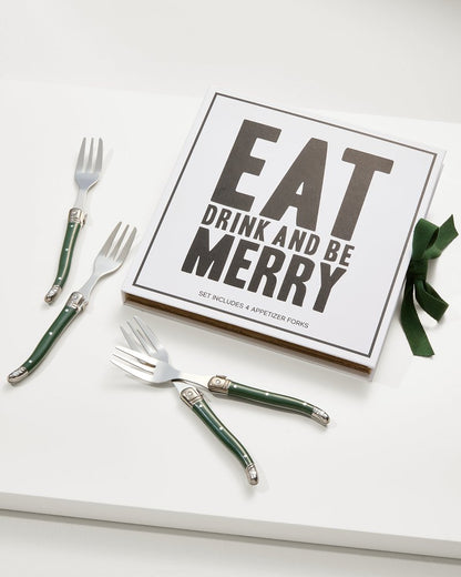 Tommy Bahama | Eat, Drink & Be Merry Appetizer Fork Set / Green
