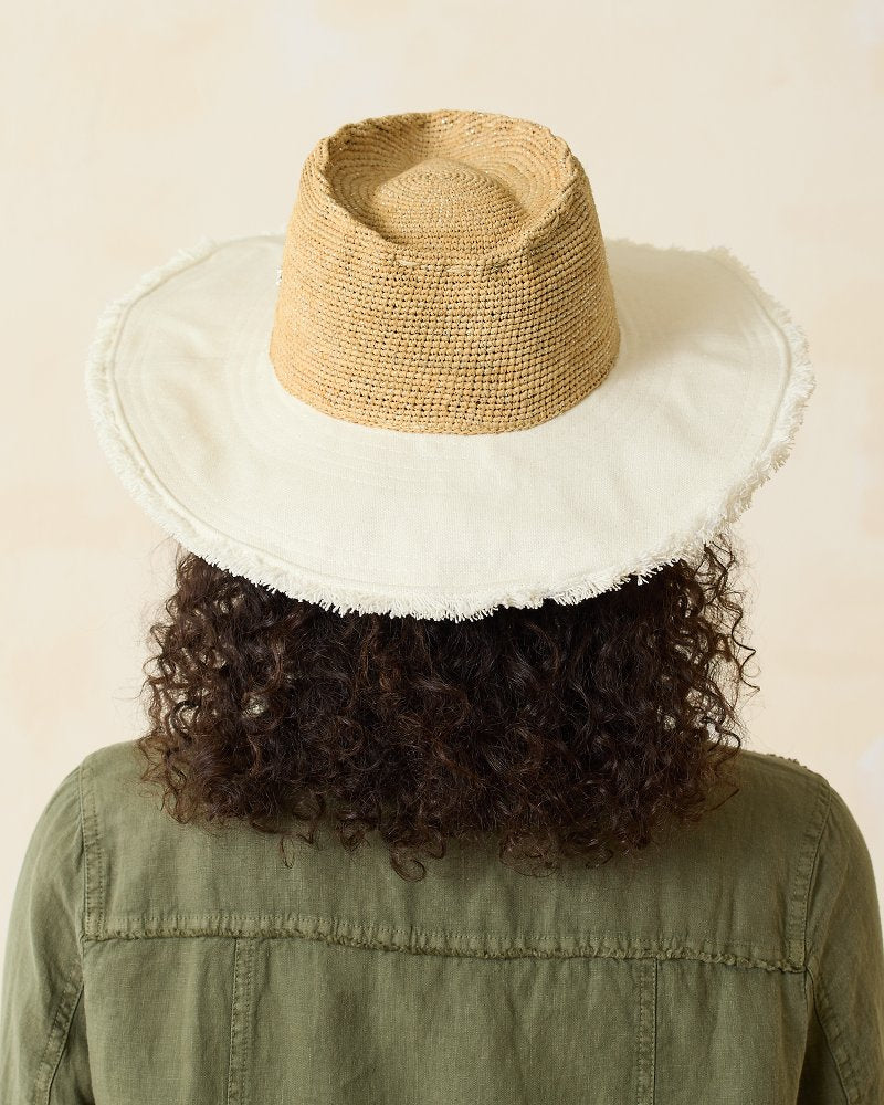 Tommy Bahama | Melissa Lux Fringe Raffia Hat / Natural/White/Silver