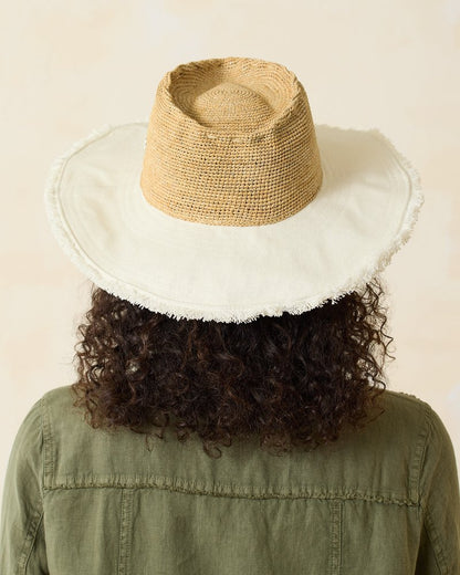 Tommy Bahama | Melissa Lux Fringe Raffia Hat / Natural/White/Silver
