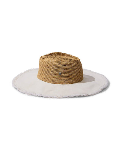 Tommy Bahama | Melissa Lux Fringe Raffia Hat / Natural/White/Silver