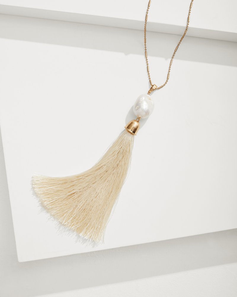 Tommy Bahama | Seaside Pearl Pendant Tassel Necklace / Gold
