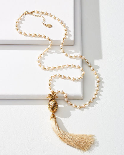 Tommy Bahama | Tropical Blooms Pearl Tassel Necklace / Pearl