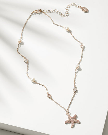 Tommy Bahama | Island Essence Rose Gold Starfish Pearl Necklace / Rose Gold