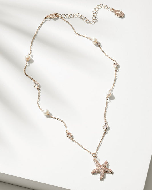 Tommy Bahama | Island Essence Rose Gold Starfish Pearl Necklace / Rose Gold