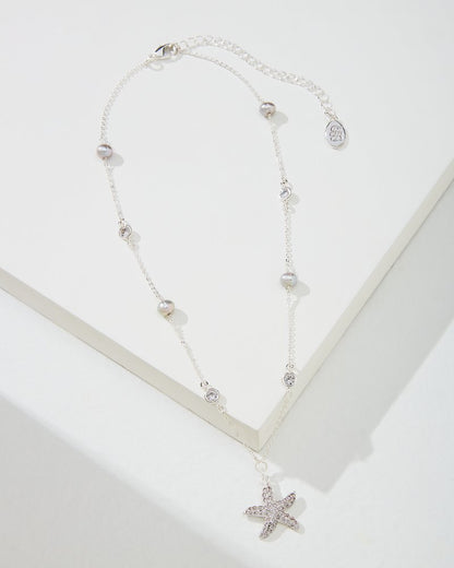 Tommy Bahama | Island Essence Silver Starfish Pearl Necklace / Silver